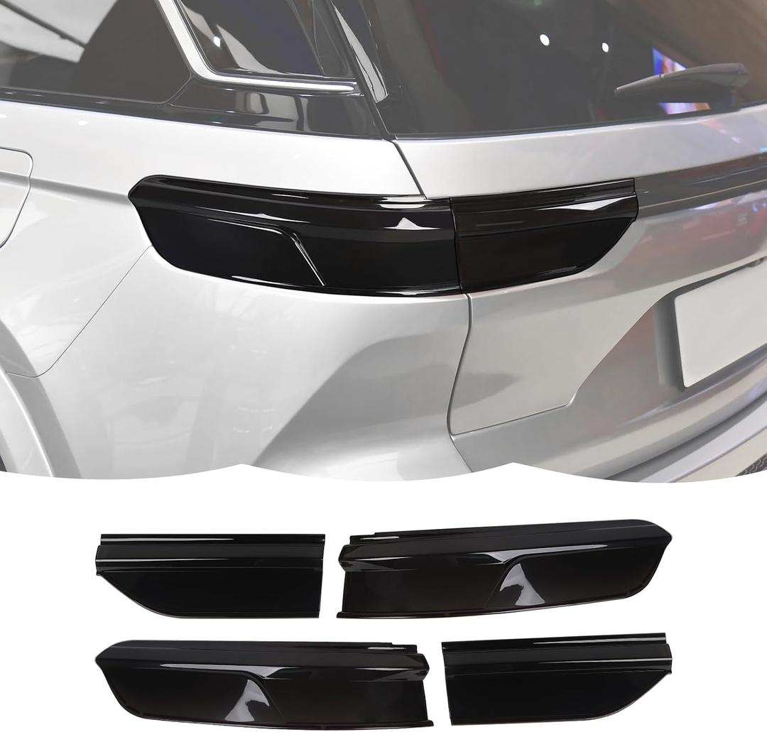 RT-TCZ Smoked Black Tail Light Lamp Cover Guard Trim Decoration Exterior Accessories Compatible with Jeep Grand Cherokee 2021 2022 2023