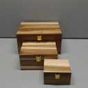 Novabright 3 Pack Wooden Keepsake Box, 3 Size Handmade Decorative Treasure Chest Box, Gift Ideas for Men & Women Jewelry Rings Storage(Brown,Acacia,Simple)