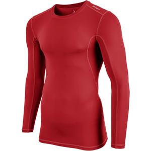 CHAMPRO Boys' Youth Lightning Long Sleeve Compression Shirt (Large, Scarlet)