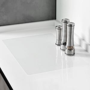 KR KITCHENRAKU Clear Silicone Mat for Kitchen Counter 23.6" Wx15.7 L, Large Silicone Countertop Protector, Nonskid Heat Resistant Desk Saver Pad, Multipurpose Mat, Placemat (1)