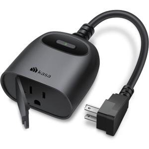 Kasa Outdoor Smart Plug, Smart Home Wi-Fi Outlet Timer, Max Load 15A/1875W, IP64 Weather Resistance, Compatible with Alexa, Google Home & SmartThings, No Hub Required, ETL Certified(KP401)