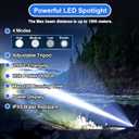 Rechargeable Spotlight Flashlight High Lumens 3,000,000L, Super Bright Led Spot Light Outdoor with Adjustable Tripod, 4 Modes High Powered Handheld with USB C, Waterproof for Boat, Emergency