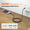 USB C 3.2 Gen 2 Cable 10ft, 4K@60Hz/ 20Gbps/ 100W Type C Video Display Monitor Cord, USBC High Speed Data Transfer/Fast Charging for Monitor HDTV Laptop Docking Station and More