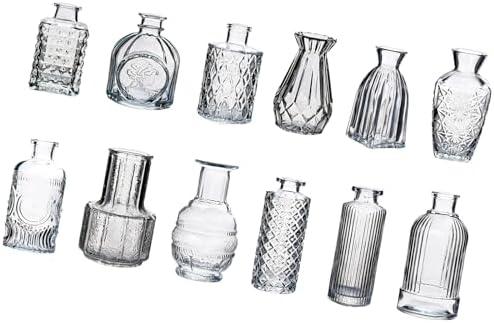 JAMIEKA Glass Vases for Centerpieces Small Clear Bud Vases Bulk Cute Flower Vases Set for Wedding,Home Decoration,Table Decors