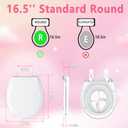 Ansffer Toddler Toilet Seat with Potty Training Seat Round 16.5inch, 2 in 1 Toilet Seat for Family Built-in Baby Seat Removable, Soft Close + Easy Clean, PP Safe Material, White