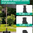 QZER Umbrella Pole Mount Stand Tube, Universal Umbrella Stainless Steel Tube Base Replacement Parts,Heavy Duty Umbrella Base Stake Holder,Umbrella Base Holder Tube Bracket for Garden Backyard Balcony