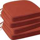 Outdoor Sunbrella Round Corner Seat Cushion, 17"x16"x2", Set of 4, Non Slip Seat Cushion Pads with Removable Cover for Patio Furniture, Garden Yard Lawn, Spectrum Grenadine