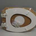 Mayfair Linden Slow Close Toilet Seat, Non Slip Heavy Duty Wood, Easy Install, Elongated, White