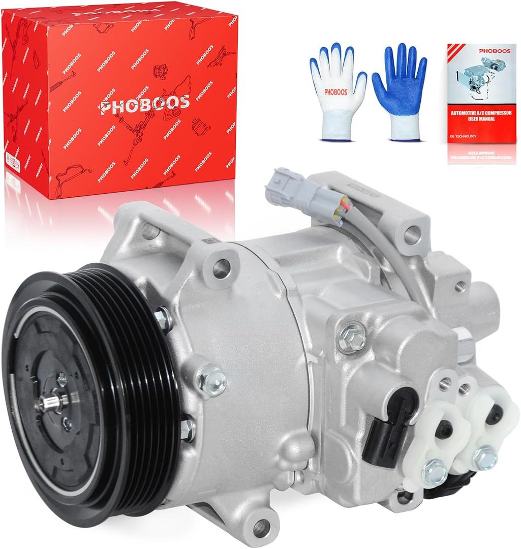 PHOBOOS A/C compressor with Clutch Compatible with Subaru Legacy 2013-2019 Sedan & Outback 2013-2019 Wagon, H4 2.5L, Fast Cooling, Low Noise, Easy Installation, Ref. 198399