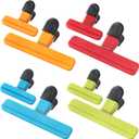 8PCS Chip Bag Clips, HIA Stylish Wide Open Bag Clips for Food Storage, Heavy Seal Grip, Assorted Size (6"*3.3" for 4 and 3"*2.5" for 4)