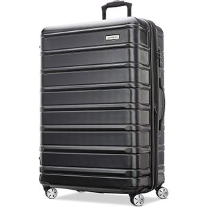 Samsonite Omni 2 28-Inch Large Checked Hardside Luggage with 360 Spinner Wheels - Scratch Resistant Hardshell - TSA Lock - Expandable Polycarbonate Shell for Lightweight Travel - Midnight Black