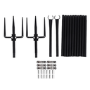 Tnfeeon 2 Set Adjustable Outdoor String Light Poles Metal Stand for Patio Garden Backyard Balcony Party Decor Support Hanging Height 270cm Iron Material