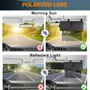 Ploreway Visor Extension for Car Visor, Polarized Sun Visor Extender with Zipper, One Pull Down Sunshade & One Side Shade Sun Block Piece for Protection from Sun Glare UV Rays, Universal for Most Cars