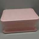 14 Quart Plastic Latching Storage Box, Plastic Underbed Storage Bin with Pink Lids, 2 Packs