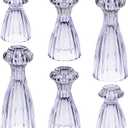 Lysenn Glass Candle Stick Holder Set of 6  Premium Taper Candle Holders for Romantic Ambiance - Candle Sticks Holder Decor for Special Occasions - Purple