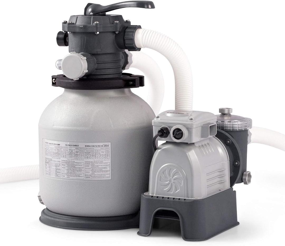 Intex Krystal Clear Sand Filter Pump for Above Ground Pools, 12-inch, 110-120V with GFCI