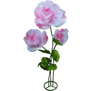 Giant Artificial Flower 3PCS 3D Realistic Waterproof Fake Flowers Durable Easy Maintenance Perfect for Home Garden Weddings Events Christmas Graduation Party Decorations (3PCS-Roses-Pink)