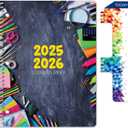 Global Datebooks 2025-2026 Elementary Student Planner 8.5x11 - Dated Weekly & Monthly Academic Planner (Large) with Ruler/Bookmark & Stickers, Ideal for Homework, Block Style, School Supplies