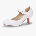 IDIFU Women's Jessy Dress Mary Jane Shoes Low Kitten Heels Closed Round Toe Office Work Wedding Pumps 7