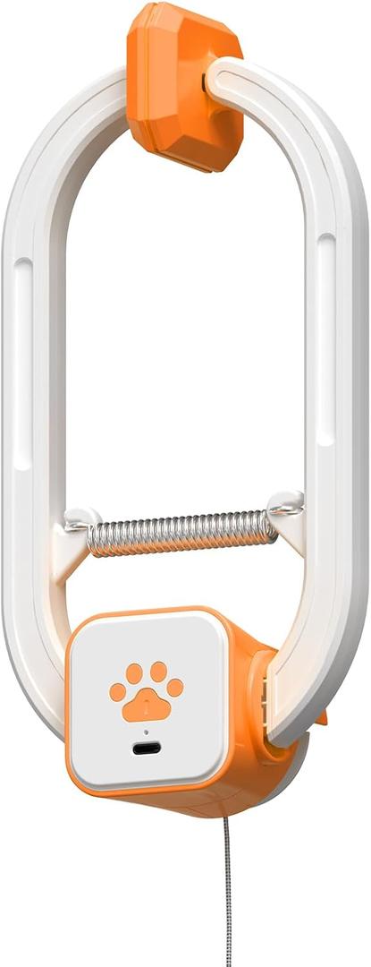 Rechargeable Electric Cat Teaser with Remote  Interactive Door Clip Teaser for Cats, 2 Motion Modes (360 Spin & Irregular Jumping), Smart Auto Cat Toy for Exercise & Fun (Orange)