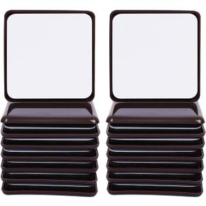 Ezprotekt Furniture Sliders for Carpet, 16 Pcs Self-Stick Furniture Movers Sliders for Carpet, 2.5 inch Square Self-Adhesive Furniture Moving Pads, Furniture Glides for Chair Table Desk (Brown)
