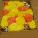 Marigold Garland for Decoration 5 Pcs of 5 feet Long Strands Artificial Marigold Flowers with Bell, Indian Dcor for Pooja/Diwali Decorations/Christmas (Orange + Yellow)