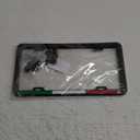 (Pack of 2) Italy License Plate Frame Aluminum with Carbon Fiber Finished Screw and Caps Included Italian Flag License Plate Frame for Maserati Alfa Romeo Ferrari Fiat