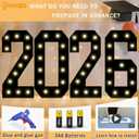 Pooqla 2.4FT Light Up Numbers for 13 Year Old Boy Girl Gifts, Marquee Numbers 2.4 Feet Tall Party Decor for Her Him, Mosaic Big Sign for 13th 31st Birthday Decoration Backdrop, Black Number 13