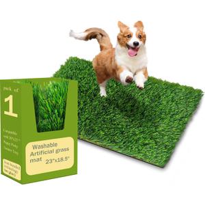 Washable Artificial Grass Dog Potty Pad -Durable Fake Grass Pee PadReusable Indoor/Outdoor Puppy Training Mat for Dogs & Small Pets, Artificial Grass Doormat (23x18.5 (Pack of 1))