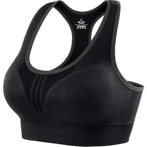 Heathyoga High Impact Sports Bras for Women High Support Padded Sports Bra Workout Bras for Women Racerback Bra for Yoga (Medium, Dark)