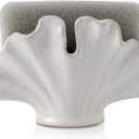 Ceramic Sponge Holder,Sponge Holder for Kitchen Sink,Compact Sink Caddy Organizer-Scouring Pad and Dish Sponge Holders,Farmhouse Kitchens Decor Cute Kitchen Gadgets Accessories(White)