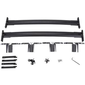 GM # 12499978 Roof Rack Cross Rail Package - Black Rails with Chrome End Cap