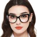 MARE AZZURO Large Bifocal Reading Glasses 2.75+ Women Blue Light Blocking Readers (Black, 2.75)