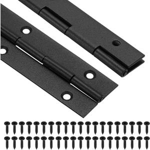 uxcell Piano Hinge, 47" Stainless Steel Continuous & Piano Hinges 1.5" Open Width 0.06'' Thick Heavy Duty Piano Hinges with Screws for Piano, Cabinets, Doors, Black