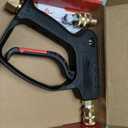 YAMATIC Short Pressure Washer Gun with Swivel, 5000 PSI Power Washer Wand Stubby Trigger Handle with 3/8" Plug & M22-14mm Male Inlet, 1/4" Quick Connect Outlet for Foam Cannon Car Wash