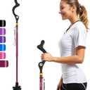 Walking Cane Foldable for Men & Women Seniors for Balance,Self Standing Folding Cane,Height Adjustable Anti-Slip Lightweight Alloy Walking Stick Collapsable for Travel Mobility Aid