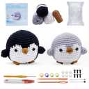 EOKPHULL Crochet Kit for Beginners, Easy Crochet Animal Set Knitting Kit for Adults with Step-by-Step Video Tutorials and Paper Instructions