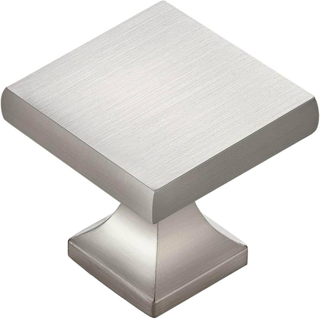 Home Expert 30 Pack Silver Knobs for Dresser Drawers and Cabinets - Brushed Square Drawer Pulls