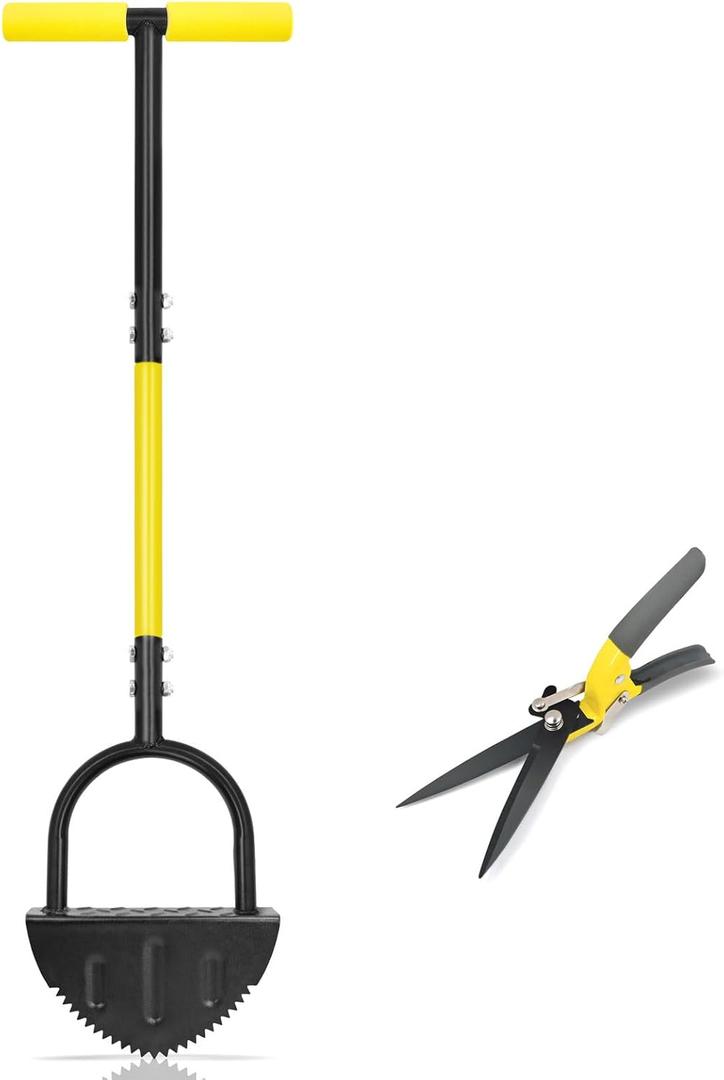 Manual Edger, Half Moon Edger, Saw-Tooth Garden Edger Hand with Steel Long Handle, Lawn Edger for Garden Sidewalk Flower Beds Manual Edger, Half Moon Edger, Saw-Tooth Garden Edger Hand with Steel Long Handle, Lawn Edger for Garden Sidewalk Flower Beds