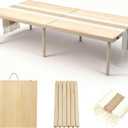 Portable Wooden Outdoor Low Picnic Table for Floor Seating, Beach, Camping, BBQ, Backyard, 60x30in Seating