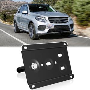 Front Bumper License Plate Mount Compatible with Mercedes-Benz GLE Mercedes-Benz GLC GLE SUV and ML Class No Drill Front Tow Hook License Plate Frame Anti-Theft Bracket Holder Mounting Accessories