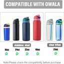 Replacement Lid for Owala Freesip water Bottle, Compatible with Owala Cup 16oz 24oz 32oz 40oz, One Button Water Bottle Top Lid Replacement and 2 Straws, Leakproof, BPA-Free (purplepurple)