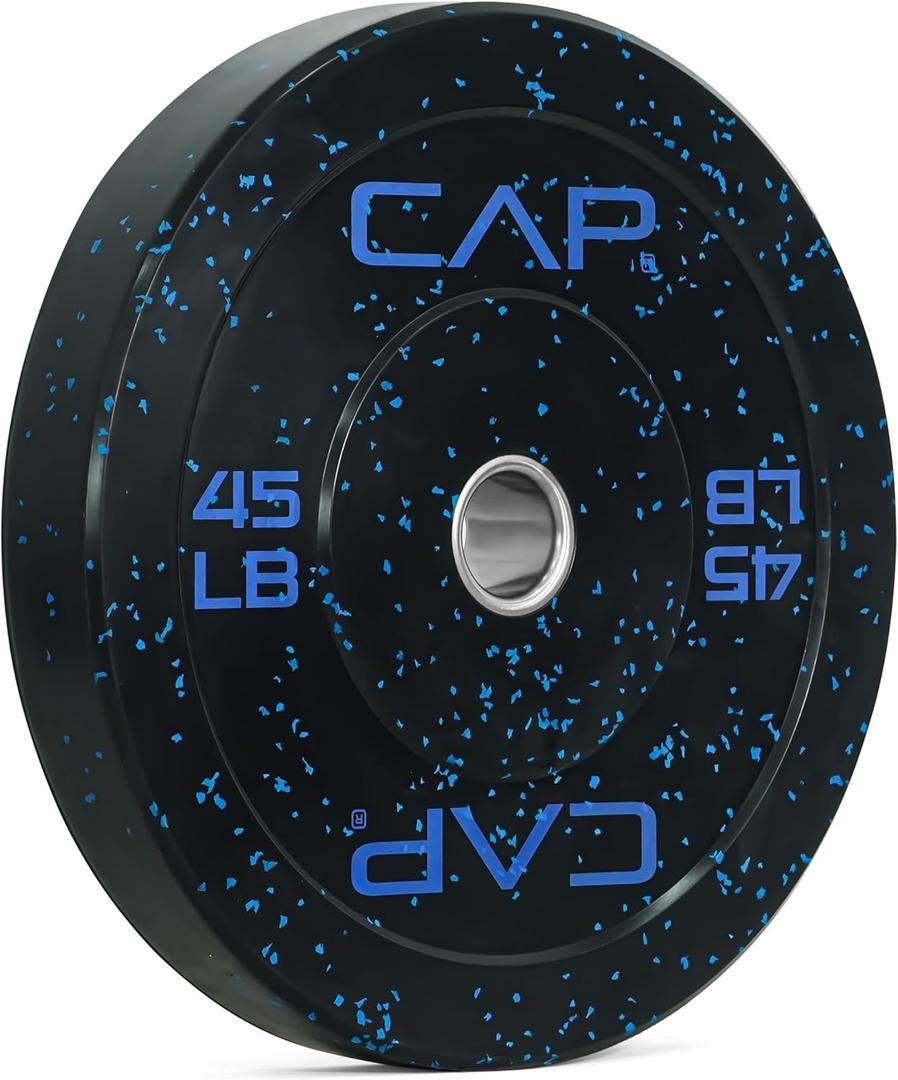 CAP Barbell Rubber Olympic Bumper Plate | Multiple Options/Colors (45lbs - Single)