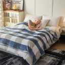 Fleece Bed Blankets Throw Size - Soft Lightweight Plush Fuzzy Cozy Luxury Blanket Microfiber Throw for Couch Bed,All-Season Breathable,40x60 Inches (Checkered Blue)