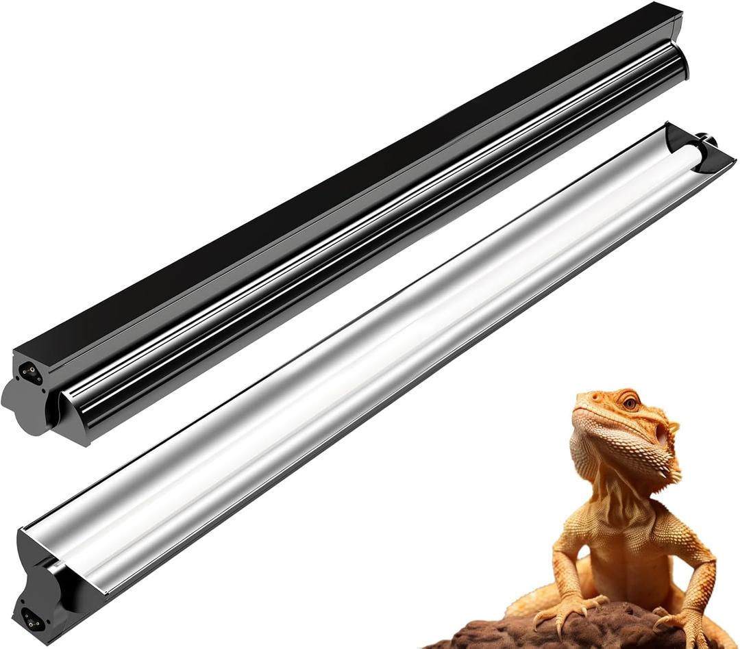 39W T5 10.0 UVB Reptile Light Fixture 34 Linear UVA/UVB Lamp with High Output for Bearded Dragons, Tortoises & Lizards, Perfect for Desert & Tropical Terrariums