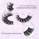 False Eyelashes Russian Strip Lashes Volume Fake Eyelashes Extension D-Curly Wispy Handmade Soft Reusable 14 Pairs Lashes Pack