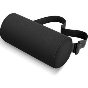 Lumbar Roll Support Pillow for Office Chair, Car, Gaming Chair, Memory Foam Back Cushion with Washable Cover for Relieving Back Pain & Improving Posture,Black (Short)