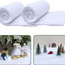 TURNMEON Fake Snow Blanket Roll Christmas Decorations, Thicken 2 Pack 10 Ft x 15 Inch Snow Cover Christmas Village Displays Soft Artificial Snow for Snowy Winter Xmas Tree Decor Home Holiday