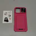 SSLOTSCASE for iPhone 16 Pro Max Case with Card Holder & Camera Stand & Kickstand & Slide Camera Lens Cover, Multifunctional Wallet Rugged Protective Phone Case Cover for iPhone 16 Pro Max 6.9'', Pink