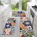 Sofort Kitchen Mats for Floor, Boho Kitchen Rugs Sets of 3, Non Slip Washable Kitchen Runner Rug, Rugs for Kitchen Floor, Hallways, Entryway, Laundry (Colorful)
